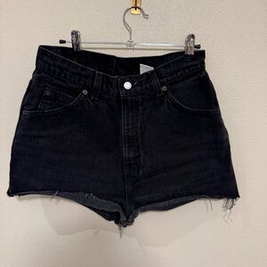 Levi's Black High-Rise Cutoff Denim Shorts